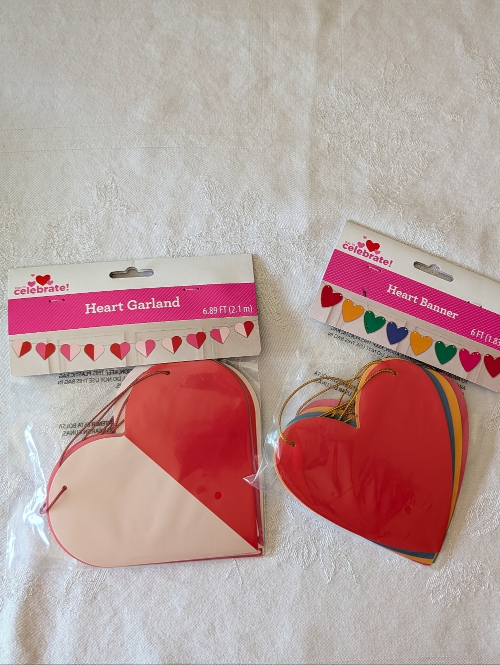 Heart Garland 2 Packages 6' Each NWT